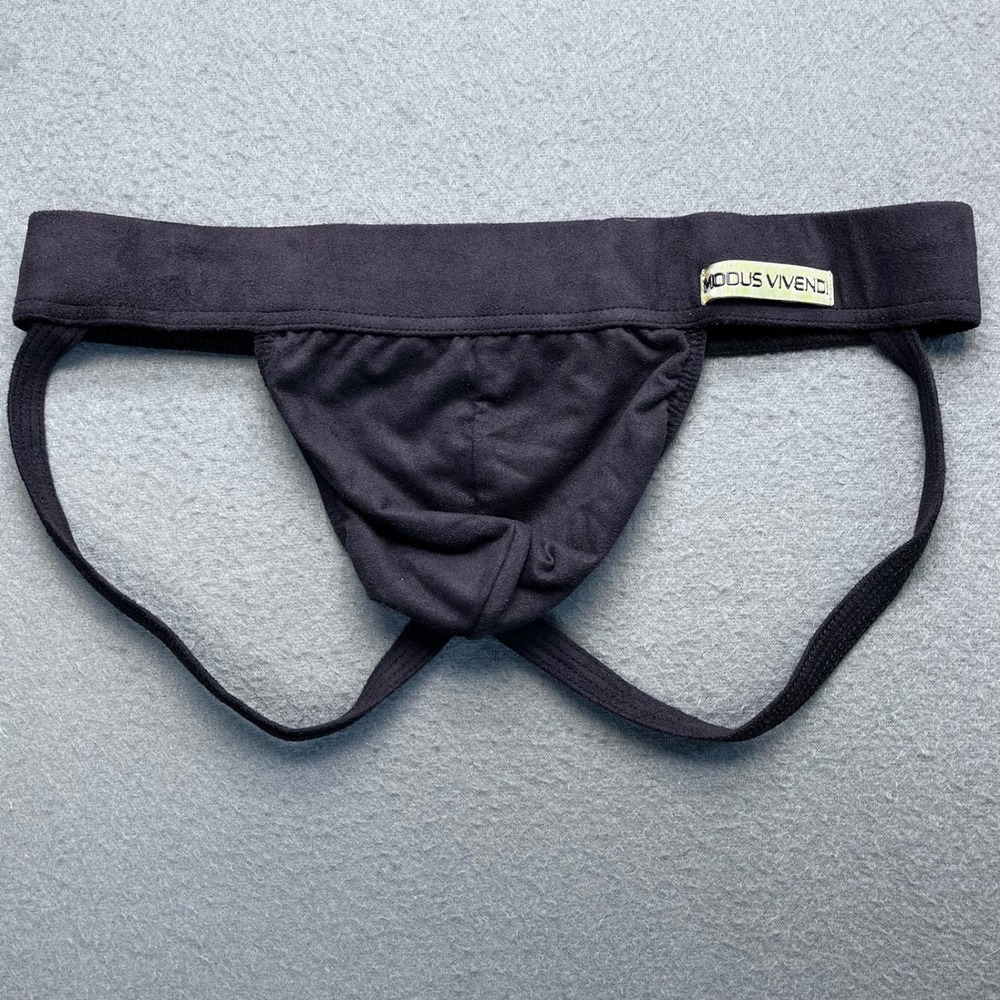 NWT Modus Vivendi Suede Jockstrap Mens Large Brown 13913 Athletic Supporter